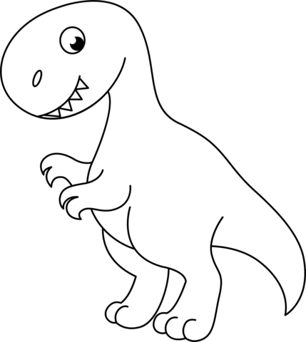 Cute Tyrannosaur Coloring Page